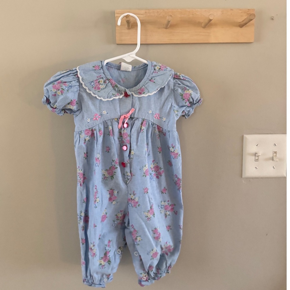 3/6M vintage floral romper